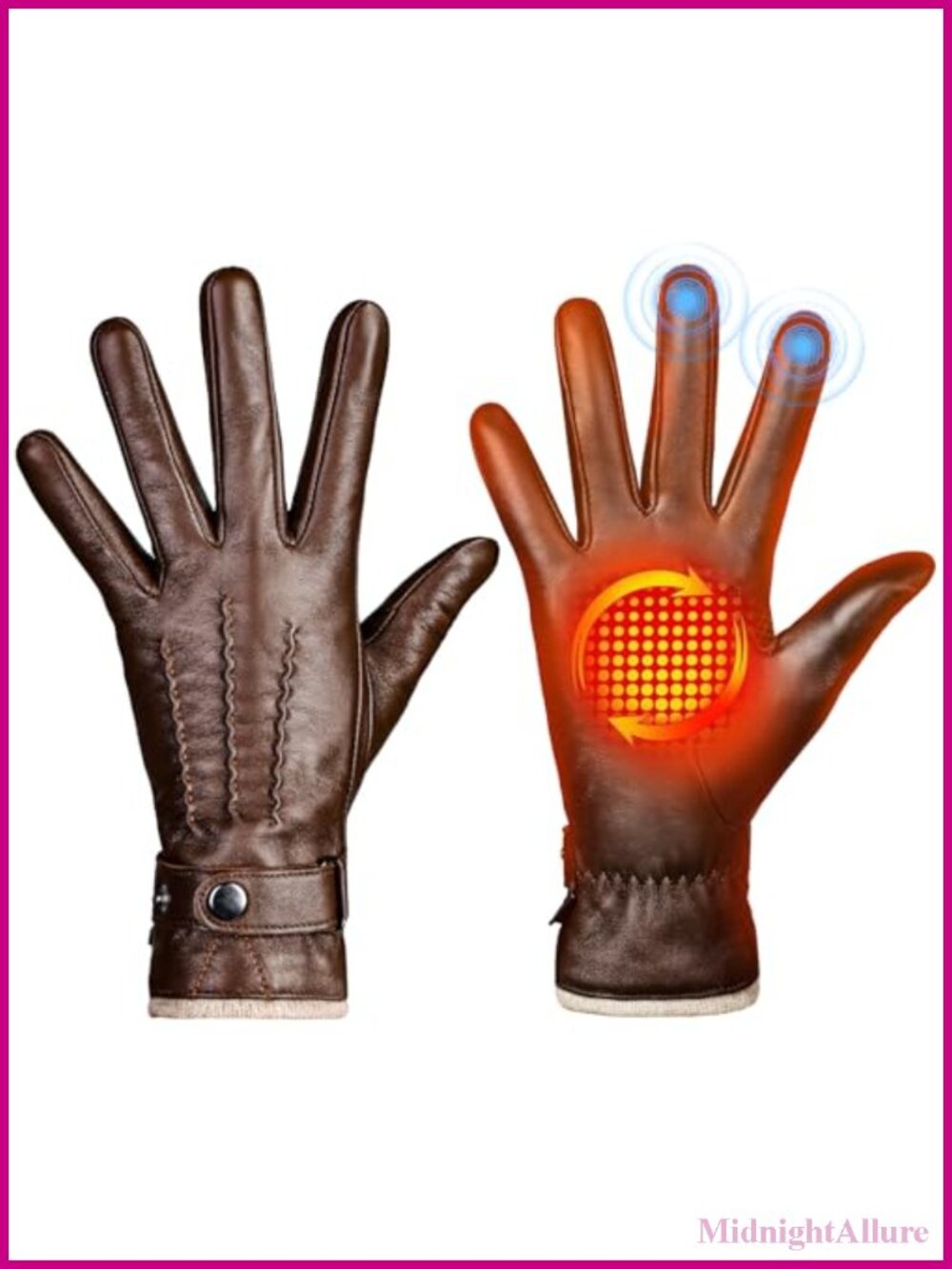 Sheepskin Leather Cashmere Lined Touchscreen Winter Gloves